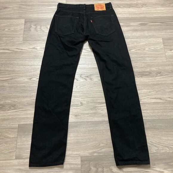 Levi's 505 Regular Fit Straight Leg Black Jeans Size 31x34 - Picture 6 of 8